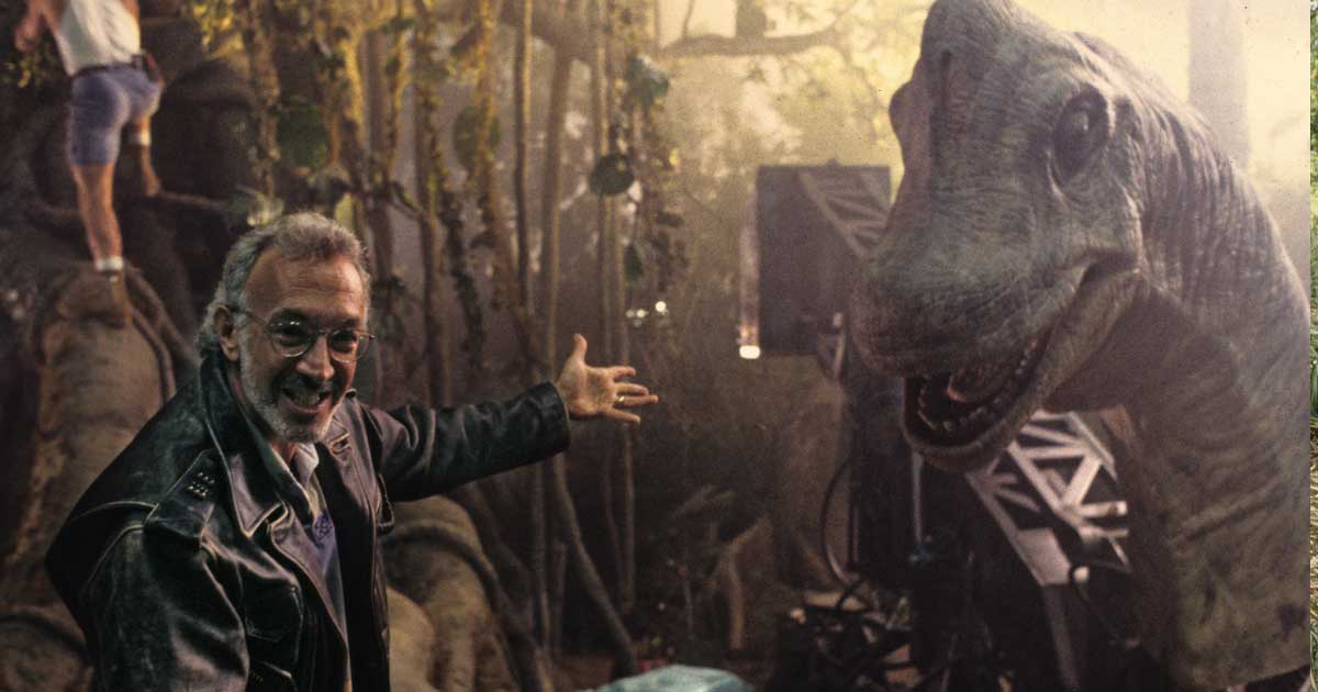 Steven Spielberg jurassic park behind the scenes detrás de cámaras animatrónicos efectos especiales rodaje dinosaurios 1993 