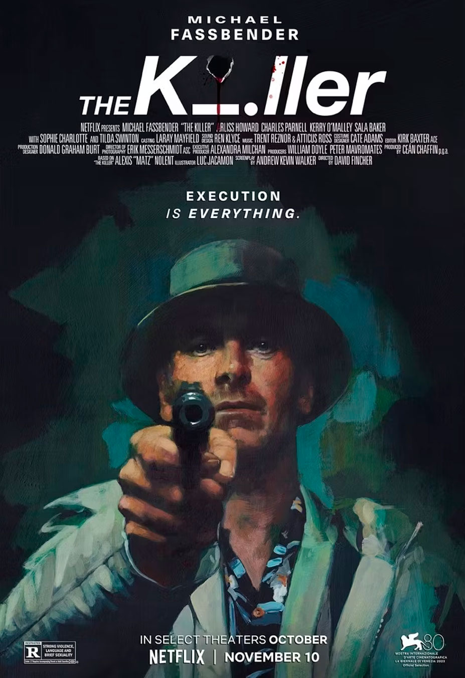 michael fassbender the killer thriller david fincher venezia venecia 2023 trailer póster estreno cines